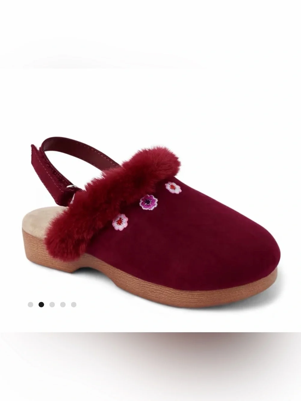 Gymboree Embroidered Floral Burgundy Clogs 💗 🆕